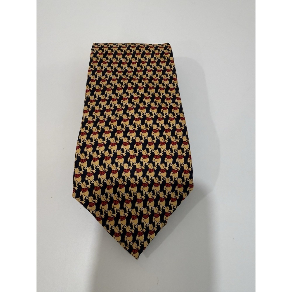 The Disney Store Tie Winnie The Pooh Gold Red Black Silk Made In Italy
